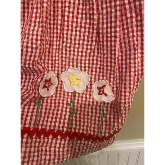 Baby Crew Size 18 Month Seersucker Flower Embroidered Red Plaid Cotton - Picture 3 of 4